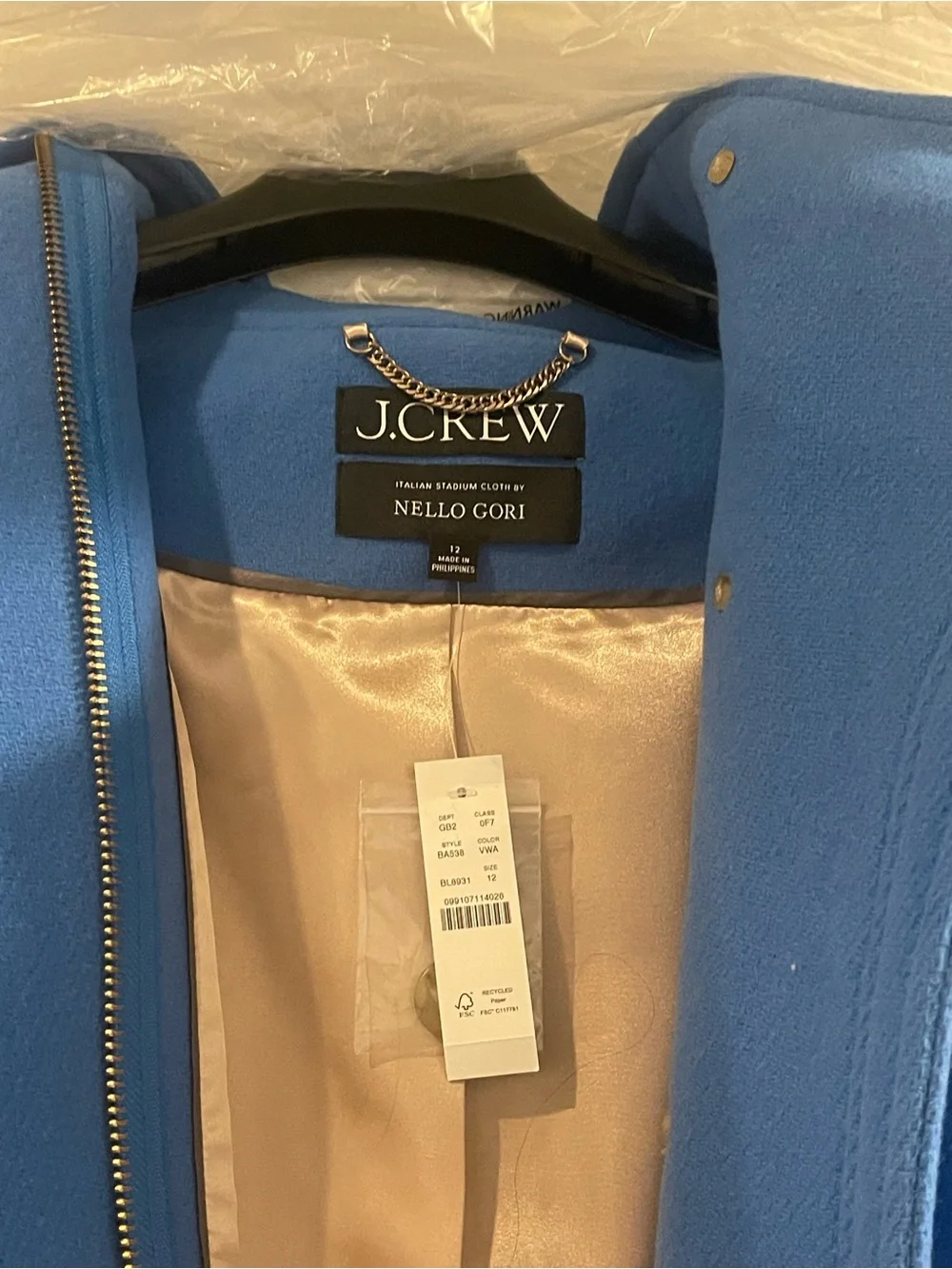 J. Crew Blue villa coat in Italian stadium-cloth
wool - Picture 5 of 11